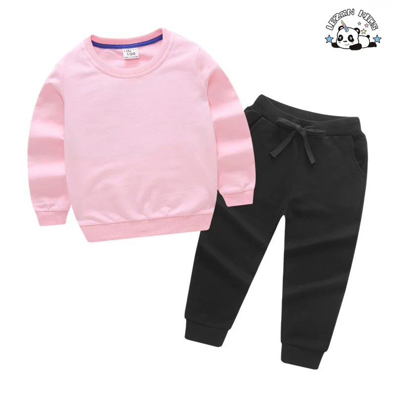 LEZONKIDS - Custom Kids Fall Winter Set Sequin Stars Sweatshirt Jogger Set Casual Girl Clothing Sets